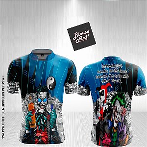 Camisa de Quebrada Arlequina Coringa Gola Padre QB17 Frase de Favela Desumilde Jamais