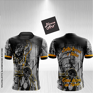 Camisa De Quebrada QB29 Moto Grau Entre Becos e Vielas