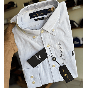 CAMISA POLO RALPH LAUREN MANGA LONGA BRANCA