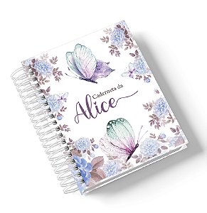 Caderneta de Saúde flores e borboletas (Personalize com o nome)