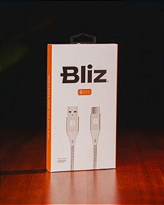 CABO NYLON BLIZ 1,2MT USB - TIPO C BRANCO