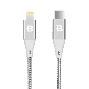 CABO NYLON BLIZ 1,2MT TIPO C - LIGHTNING BRANCO