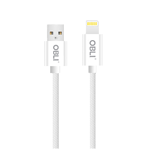 CABO OBLI 1,2MT USB - LIGHTNING BRANCO