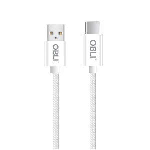 CABO OBLI 1,2MT USB - TIPO USB C BRANCO