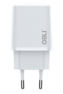 FONTE OBLI 35W TIPO C + USB BRANCA (4 ANOS GARANTIA)