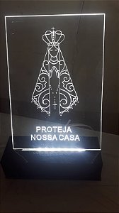 Placa Nossa Senhora  luminosa em acrílico led