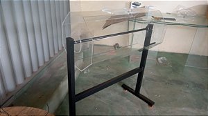 Urna giratória em acrílico 3mm 100x50 diametro suporte metal pintura automotiva