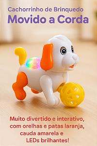 🐶✨ Cachorrinho de Brinquedo com Cordinha e Luz de LED ✨🐶