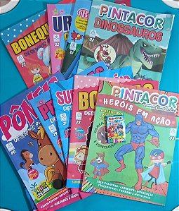 Livros de Colorir e Atividades com Jogo para Montar