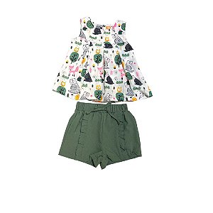 Conjunto Infantil Floresta Feminina Mily