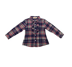 Camisa Flanela Infantil Menina Xadrez