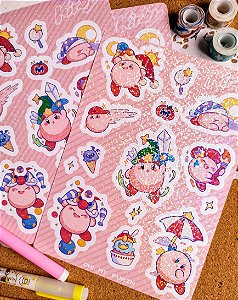 Cartela de adesivos - Kirby