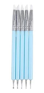 Pincel de Silicone com Ponta Boleadora - 5 unidades