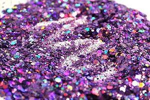 Glitter Hexágono Holográfico Lavanda - 7g