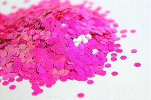 Glitter Hexágono Holográfico Pink - 7g