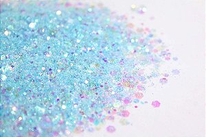 Glitter Mini Hexágono Holográfico Camaleão Azul Turquesa - 7g