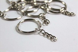 Kit Argola de Chaveiro - 10 Unidades - Prata