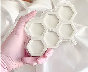 Molde Chaveiro Hexágono 6 Cavidades 3,5cm x 3cm