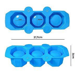Molde de Silicone - 3 Vasos - Hexagonal