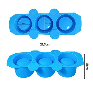 Molde de Silicone - 3 Vasos - Redondo