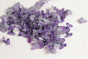 Mini Borboleta 3D - 20 Unidades - Roxo