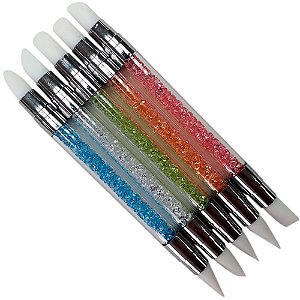 Pincéis de Silicone com Ponta Dupla - 5 Unidades