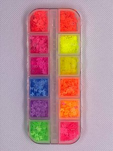 Aplique Borboletas Neon Cores Sortidas - 12 Unidades