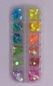 Glitter Folhinhas Holográficas Cores Sortidas - 12 Unidades