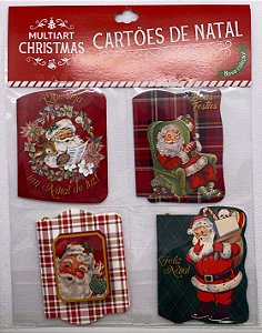 Mini Cartões Natalinos - 4 Unidades