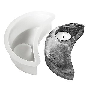 Molde Porta Vela Formato Meia Lua