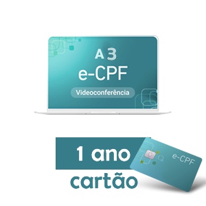Certificado e-CPF A3 Cartão 1 Ano