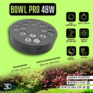 Luminaria Bowl Pro 48W 4000 lumens - Luminaria para Aquário Plantado