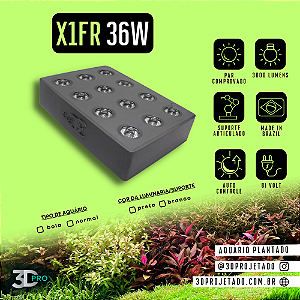 Luminaria X1-FR 36W 3000 lumens (WI-FI) - Luminaria para Aquário Plantado