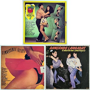 3 LPs Lambada Disco de Vinil Lambateria Tropical 2 Sucata