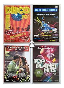 4 Dvds Som Dos Bailes - Top Planet Hits - Disco Fever 70