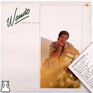LP Wando - Coração Aceso - Disco de Vinil 1987 Encarte - Hm
