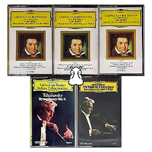 5 Fitas K7 Música Clássica - Beethoven Karajan - Hm