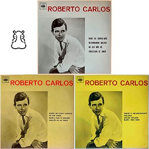 3 EPs Compactos Roberto Carlos - Disco de Vinil Leia - Hm