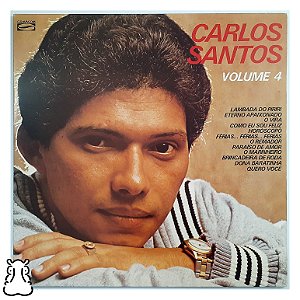 LP Carlos Santos - Volume 4 - Disco de Vinil 1982 - Hm