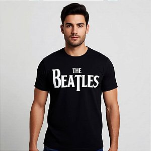 Camiseta Banda The Beatles - Manca Curta Unissex Preta