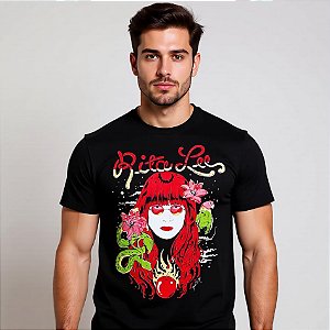 Camiseta Rita Lee - Manga Curta Preta