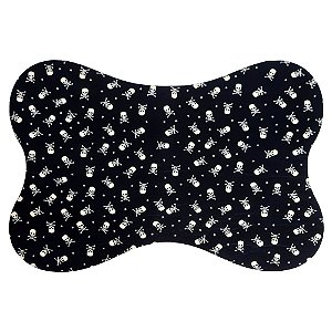 Tapete Pet - Cão E Gato Antiderrapante 44x31 - Rock Caveiras