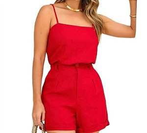 Short de Linho Vermelho