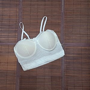 Cropped branco em Renda