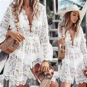 Saída de praia renda guipir