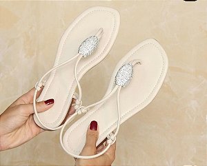 Sandália de dedo branca