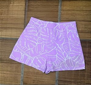 Short-saia plus estampado lilás
