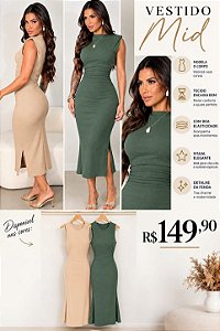 VESTIDO DRAPEADO CANELADO PREMIUM