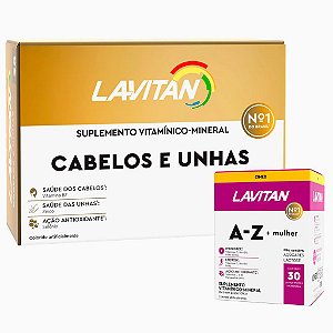 Kit Lavitan Cabelos e Unhas + Multivitamínico Mulher AZ