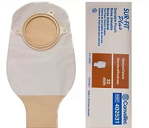 SUR-FIT PLUS Bolsa Colostomia / Ileostomia Drenav Opaca 32 mm ref 402531 Cx c/ 10 bolsas E 1 Clip